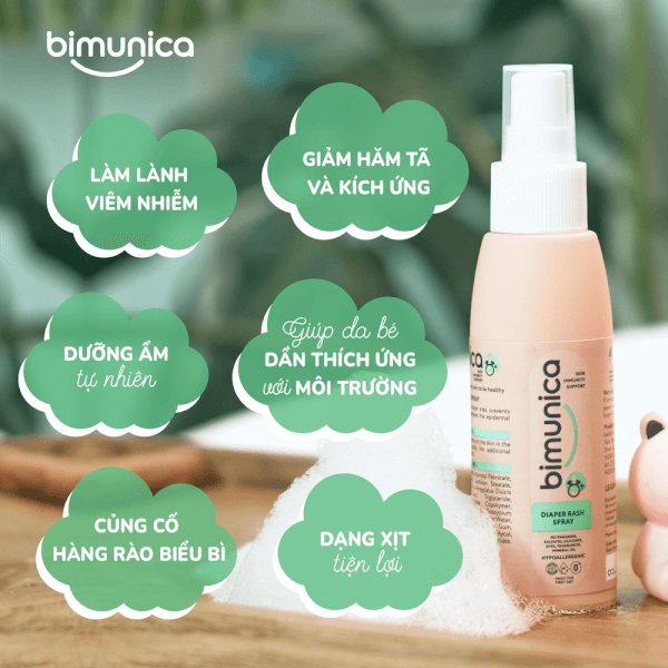 Xịt 2in1 Chống Hăm tã & dưỡng da BIMUNICA - 100 ml