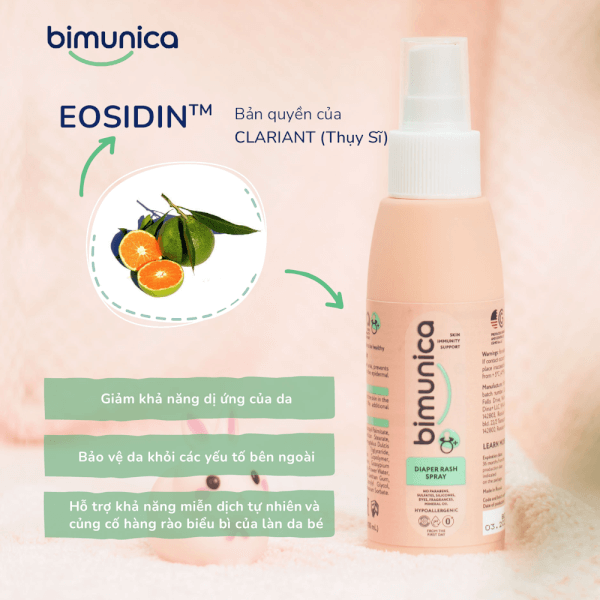 Xịt 2in1 Chống Hăm tã & dưỡng da BIMUNICA - 100 ml