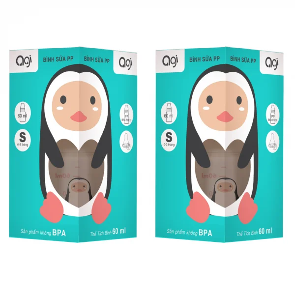 Bình sữa PP Agi 60ml - Chim cánh cụt