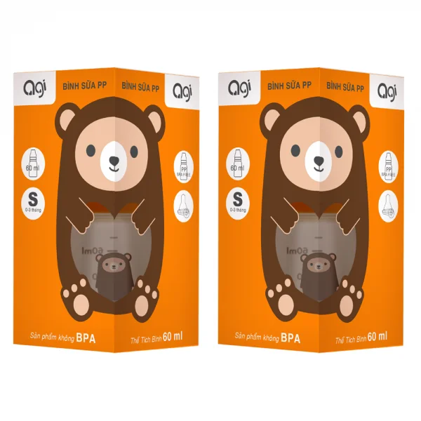 Bình sữa PP Agi 60ml - Gấu