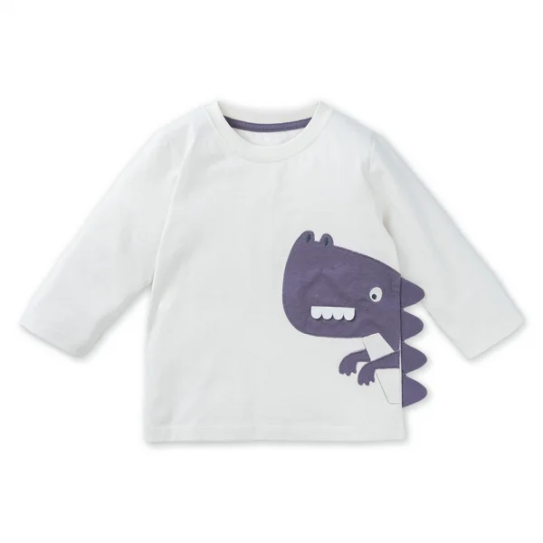 Bộ bé trai dài Dino Animo HN1223004 (6M-6Y,Kem phối tím)