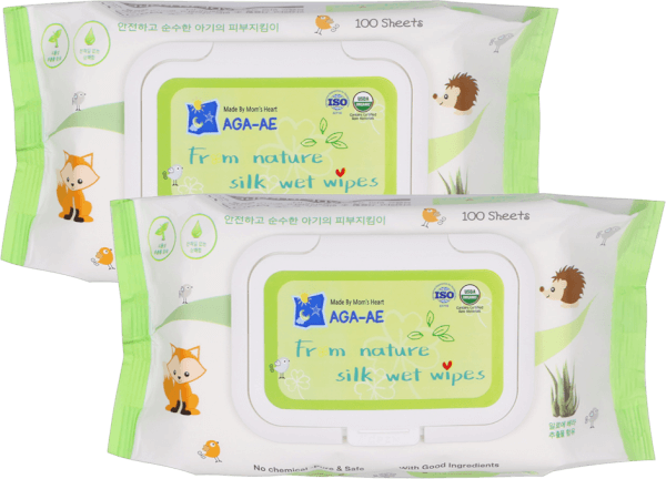 Combo 2 Khăn ướt chiết xuất tự nhiên Aga-ae, 100 tờ