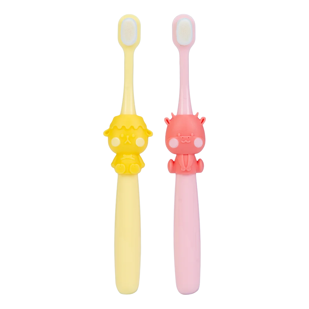 Bộ 2 bàn chải lông tơ Animo (Hồng, vàng, GH-TRMK01)