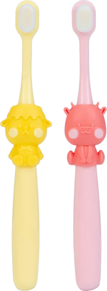 Bộ 2 bàn chải lông tơ Animo (Hồng, vàng, GH-TRMK01)