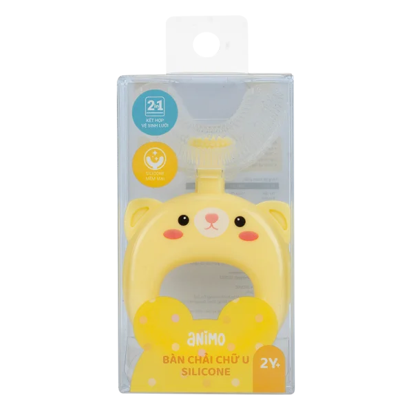 Bàn chải chữ U silicone Animo (Vàng, GH-TRMKU01)