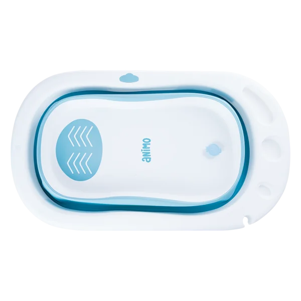 Thau tắm gấp gọn cảm biến nhiệt cá voi Animo (xanh dương)