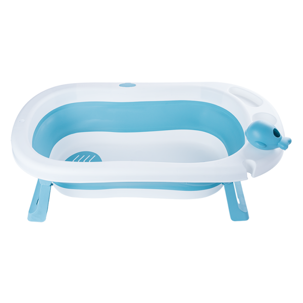Thau tắm gấp gọn cảm biến nhiệt cá voi Animo (xanh dương)