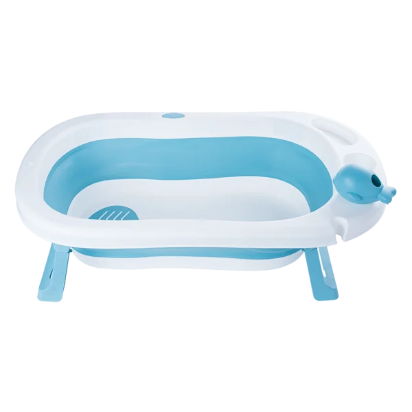 Thau tắm gấp gọn cảm biến nhiệt cá voi Animo (xanh dương)