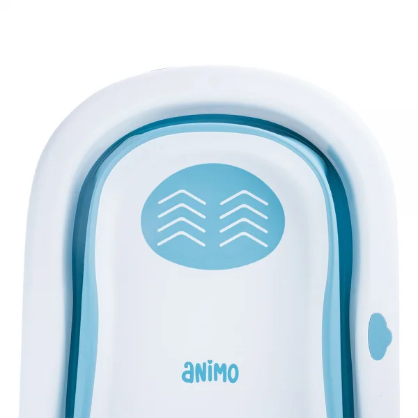 Thau tắm gấp gọn cảm biến nhiệt cá voi Animo (xanh dương)