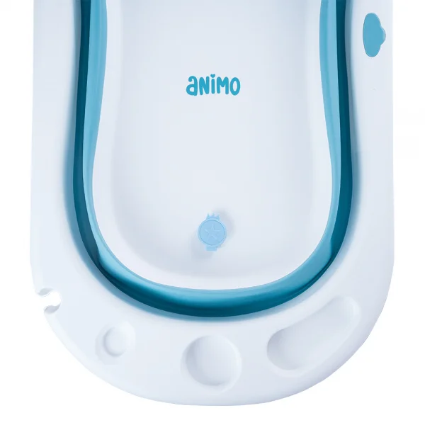 Thau tắm gấp gọn cảm biến nhiệt cá voi Animo (xanh dương)