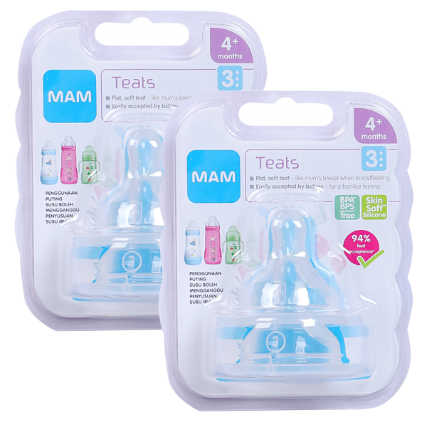 Combo 2 Núm ty bình sữa Mam (4M )