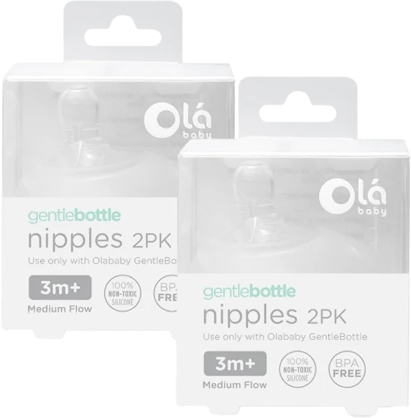 Combo 2 Vỉ 2 núm ty Olababy lỗ tròn (3M )