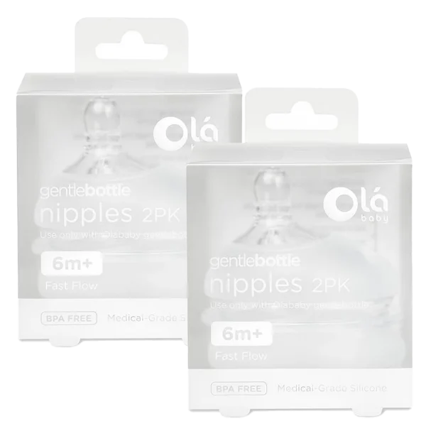 Combo 2 Vỉ 2 núm ty Olababy lỗ tròn (6M )