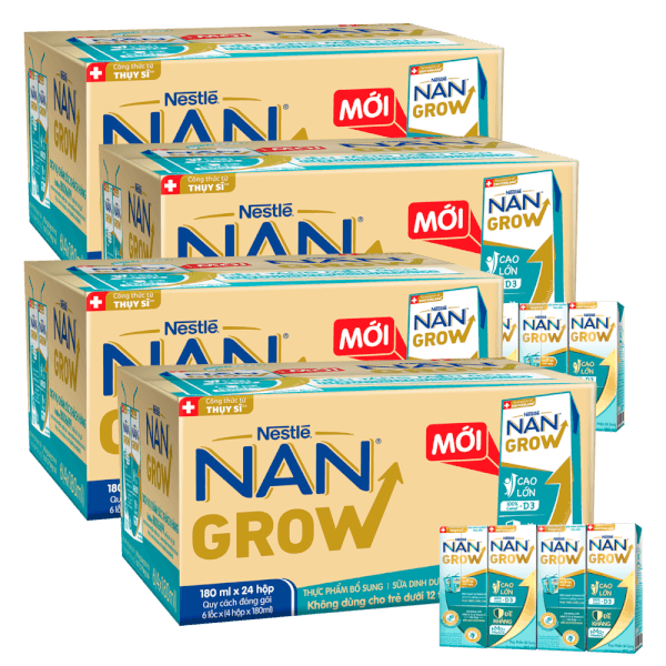 Combo 4 Thùng thực phẩm bổ sung Nestlé NANGROW 6 (4x180ml)