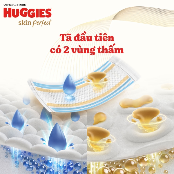 Combo 3 Tã dán cực đại Huggies Skin Perfect (M, 6-11kg, 76 miếng)