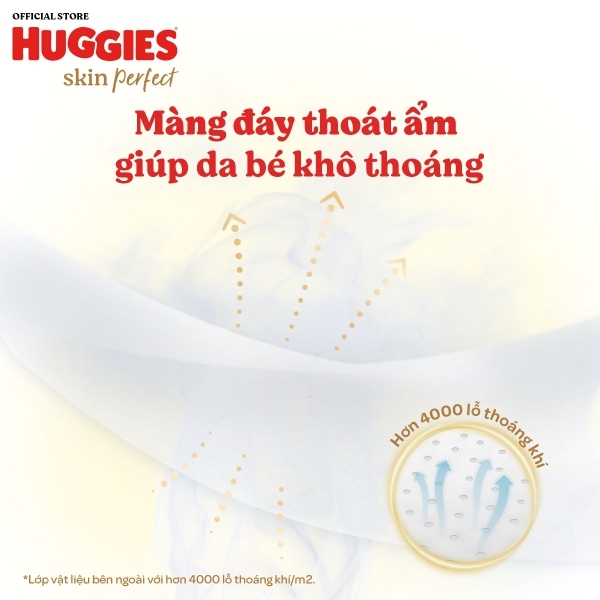 Combo 3 Tã dán cực đại Huggies Skin Perfect (M, 6-11kg, 76 miếng)