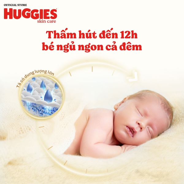 Tã dán lọt lòng Huggies Skin Perfect (Newborn, dưới 5kg, 70 miếng)