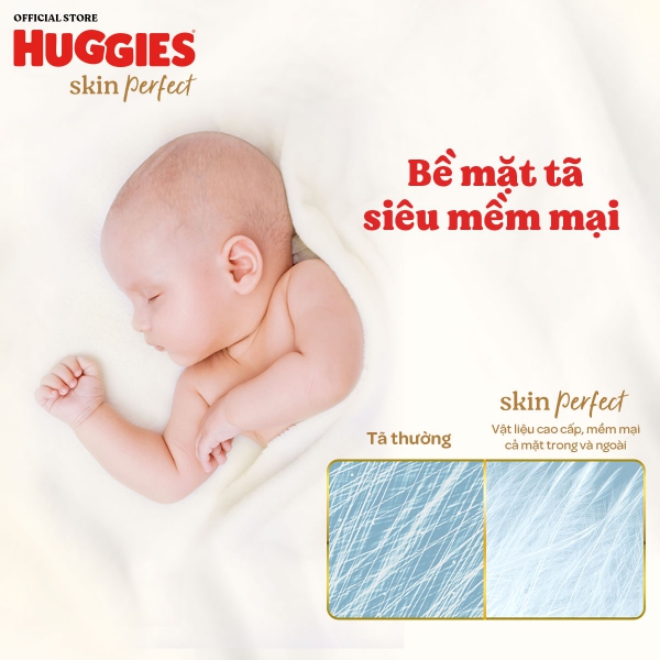 Tã dán lọt lòng Huggies Skin Perfect (Newborn, dưới 5kg, 70 miếng)