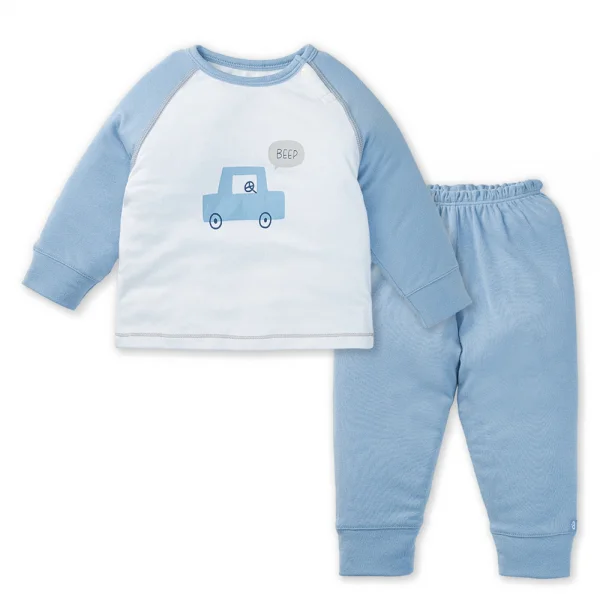 Set 2 Bộ kháng khuẩn Modal dài Xe hơi Animo VD1023005 (0-24M,Xanh biển)