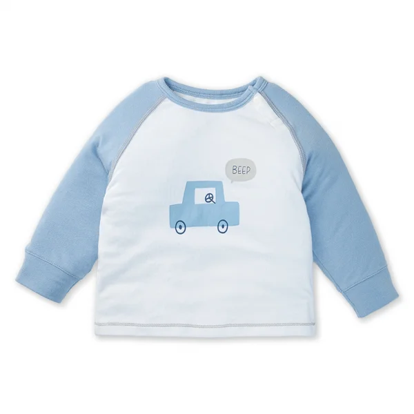 Set 2 Bộ kháng khuẩn Modal dài Xe hơi Animo VD1023005 (0-24M,Xanh biển)