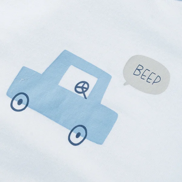 Set 2 Bộ kháng khuẩn Modal dài Xe hơi Animo VD1023005 (0-24M,Xanh biển)