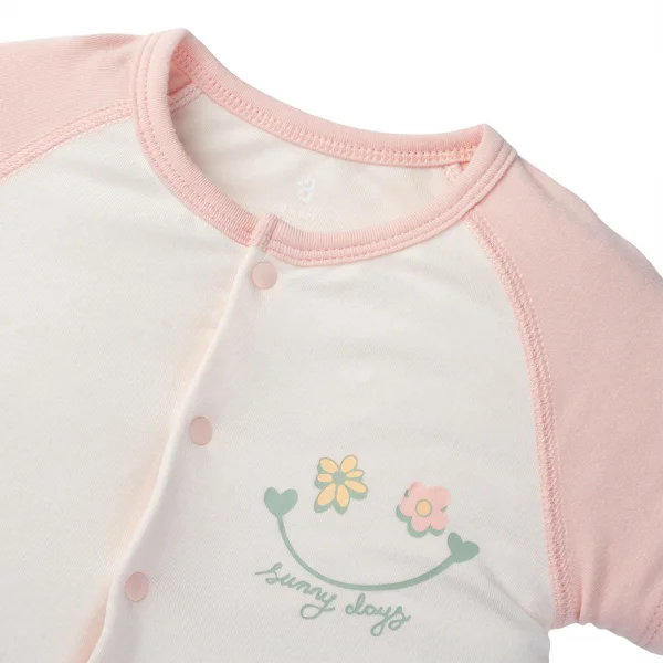 Set 2 Bodysuit kháng khuẩn đùi Hoa nắng Animo VD1023007 (0-12M,Kem)