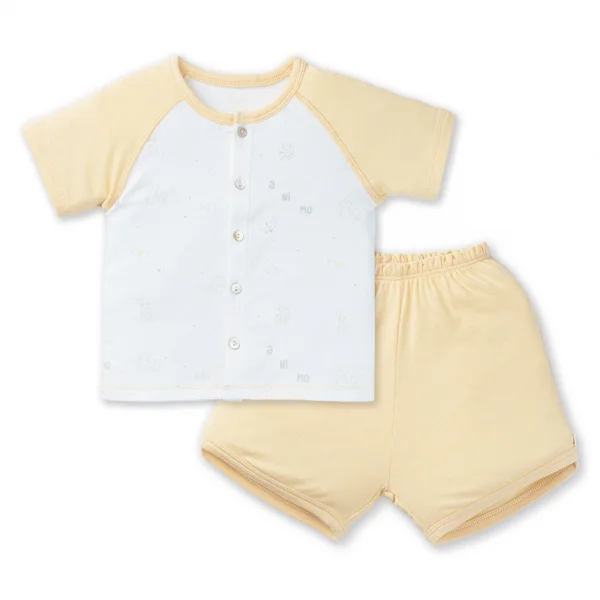 Set 2 Bộ kháng khuẩn Modal ngắn Cầu vồng Animo VD1023002 (0-24M,Vàng)