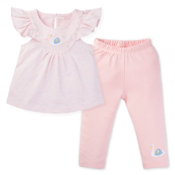 Bộ bé gái lửng Thiên Nga Animo VD1223050 (6M-6Y,Hồng nhạt)