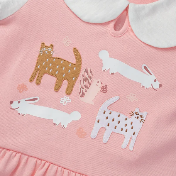 Bộ bé gái ngắn Niko Animo VD1223058 (6M-6Y,Hồng)