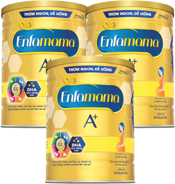 Combo 3 Thực phẩm bổ sung Sản phẩm dinh dưỡng Enfamama A+ hương vani 360° Brain Plus 830G