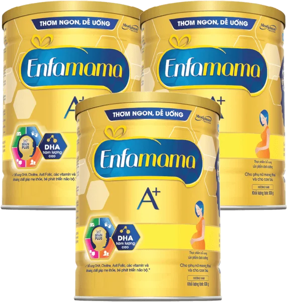 Combo 3 Thực phẩm bổ sung Sản phẩm dinh dưỡng Enfamama A+ hương vani 360° Brain Plus 830G