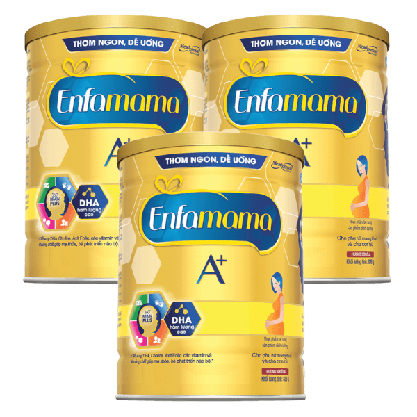 Combo 3 Thực phẩm bổ sung Sản phẩm dinh dưỡng Enfamama A+ hương chocolate 360° Brain Plus 830G