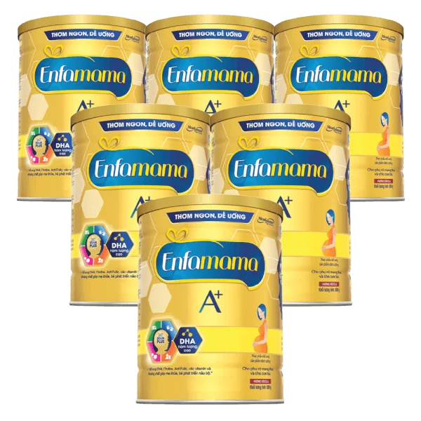 Combo 6 Thực phẩm bổ sung Sản phẩm dinh dưỡng Enfamama A+ hương chocolate 360° Brain Plus 830G