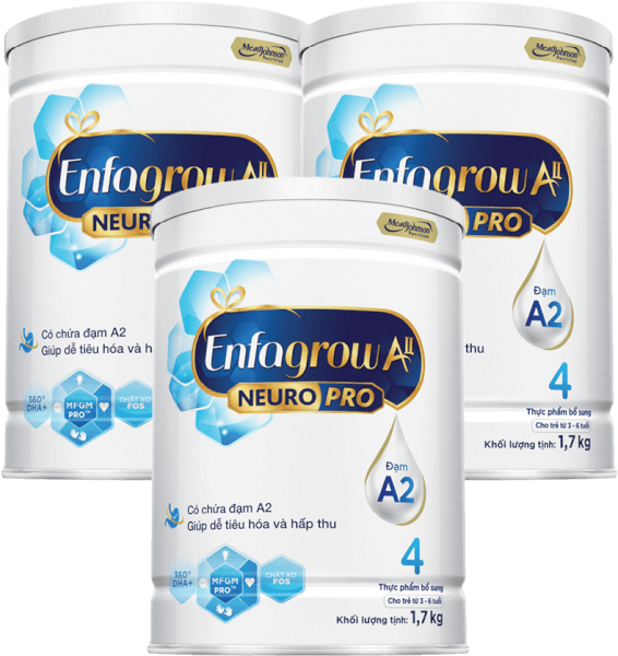 Combo 3 Sữa Enfagrow A2 Neuro Pro số 4 1.7 kg (3 - 6 tuổi)