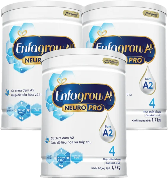 Combo 3 Sữa Enfagrow A2 Neuro Pro số 4 1.7 kg (3 - 6 tuổi)