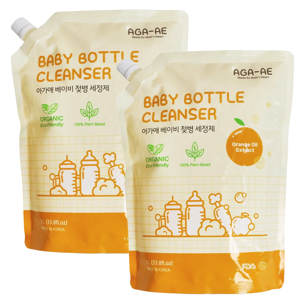 Combo 2 Nước rửa bình sữa AGA-AE hương cam - Túi 1L