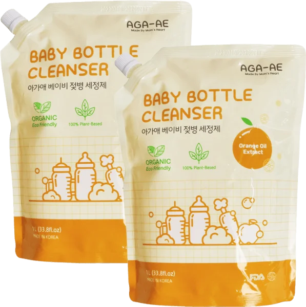 Combo 2 Nước rửa bình sữa AGA-AE hương cam - Túi 1L