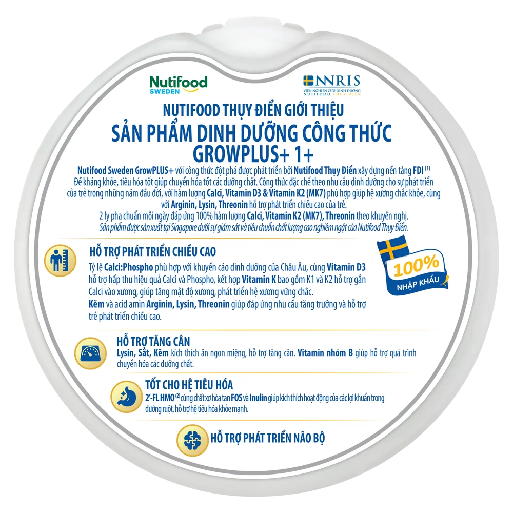 Sản phẩm dinh dưỡng công thức GrowPLUS+ 1+ (Bạc), 800g (1-2 tuổi)