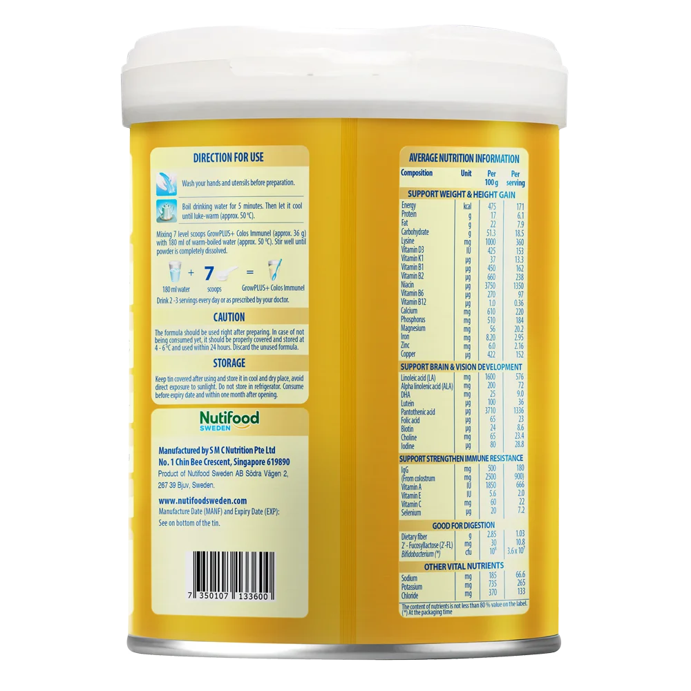 Combo 2 Sản phẩm dinh dưỡng công thức GrowPLUS+ Colos Immunel 2+, 800g ( trên 2 tuổi)