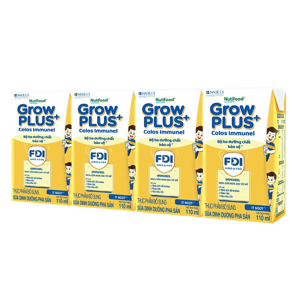 Combo 5 Thùng sữa GrowPLUS+ Colos Immunel, 4x110ml, 60 lốc (5 thùng 12 lốc hoặc 10 thùng 6 lốc)