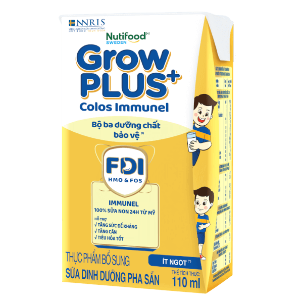 Thực phẩm bổ sung sữa dinh dưỡng pha sẵn GrowPLUS+ Colos Immunel, 4x110ml (trên 1 tuổi)