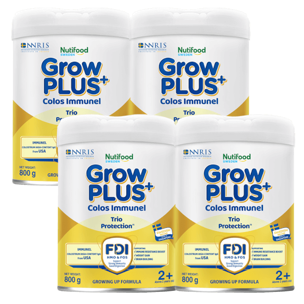 Combo 4 Sản phẩm dinh dưỡng công thức GrowPLUS+ Colos Immunel 2+, 800g ( trên 2 tuổi)