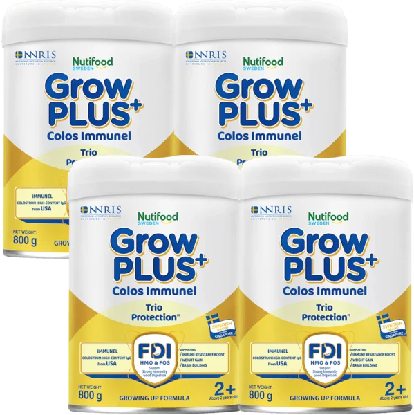 Combo 4 Sản phẩm dinh dưỡng công thức GrowPLUS+ Colos Immunel 2+, 800g ( trên 2 tuổi)
