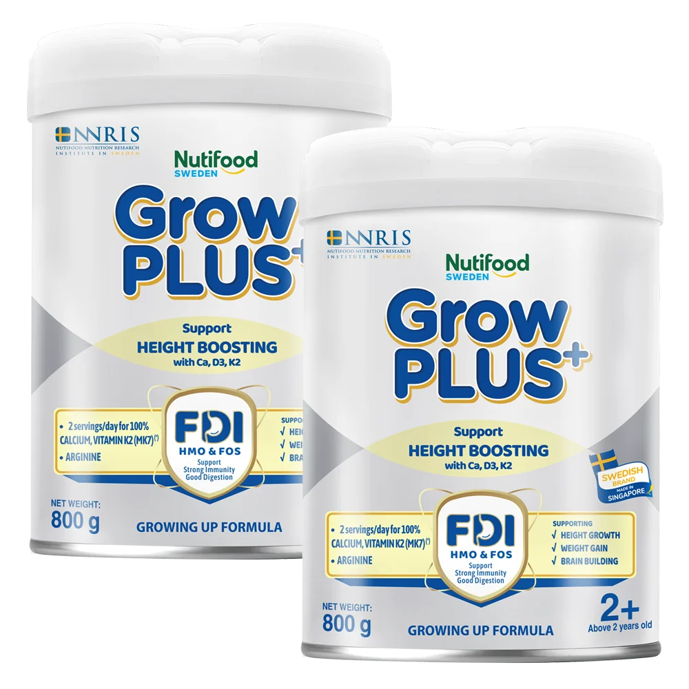 Combo 2 Sản phẩm dinh dưỡng công thức GrowPLUS+ 2+ (Bạc), 800g (trên 2 tuổi)