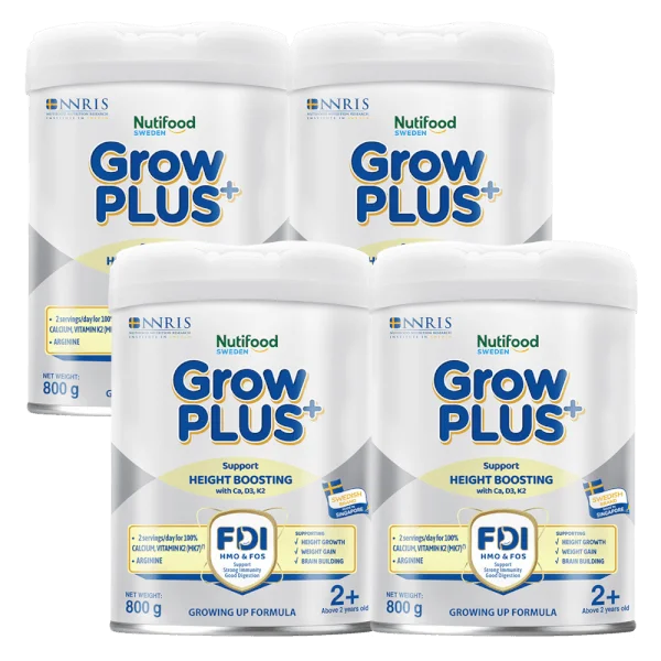 Combo 4 Sản phẩm dinh dưỡng công thức GrowPLUS+ 2+ (Bạc), 800g (trên 2 tuổi)