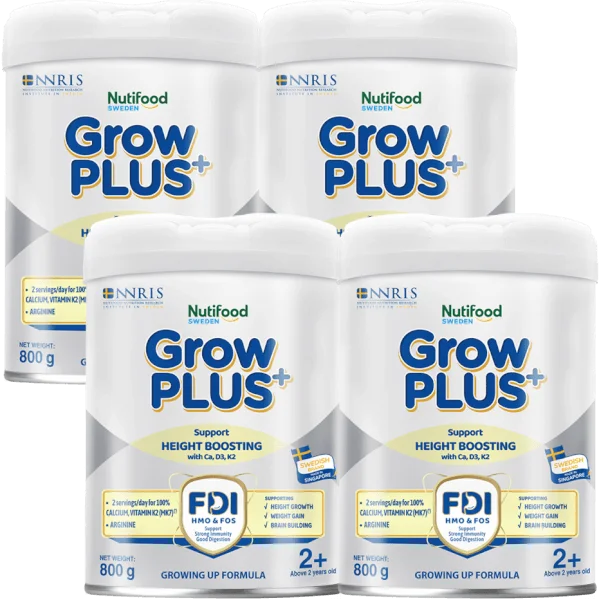 Combo 4 Sản phẩm dinh dưỡng công thức GrowPLUS+ 2+ (Bạc), 800g (trên 2 tuổi)