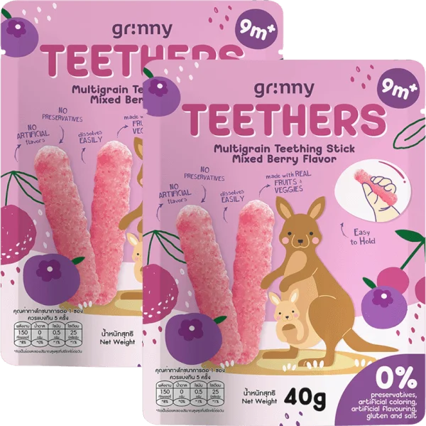 Combo 2 Bánh Gặm Nướu Ngũ Cốc Grinny Vị Quả Mọng Hỗn Hợp