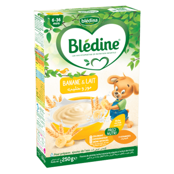 Bột ăn dặm Bledina vị chuối sữa 250g (cho bé từ 6 tháng tuổi)