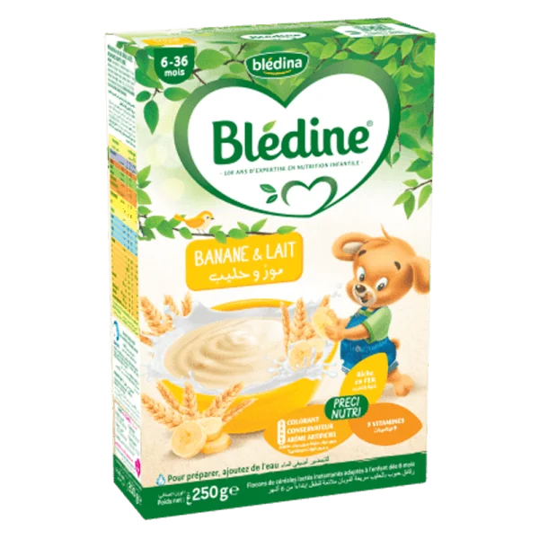 Bột ăn dặm Bledina vị chuối sữa 250g (cho bé từ 6 tháng tuổi)