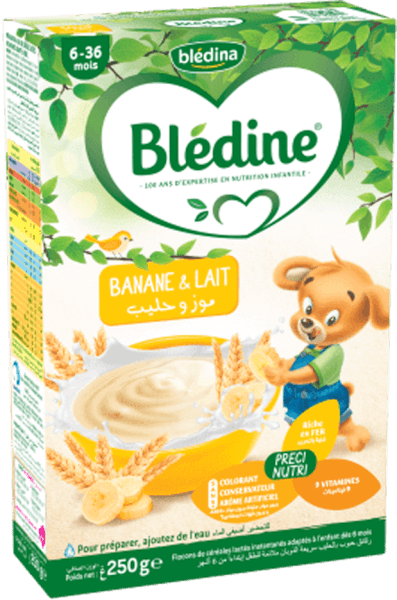 Bột ăn dặm Bledina vị chuối sữa 250g (cho bé từ 6 tháng tuổi)
